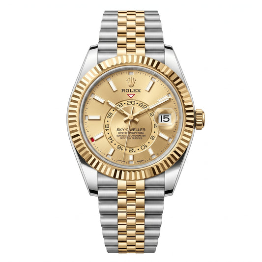 Rolex Sky-Dweller 336933 Oystersteel & Yellow Gold "Champagne Dial"