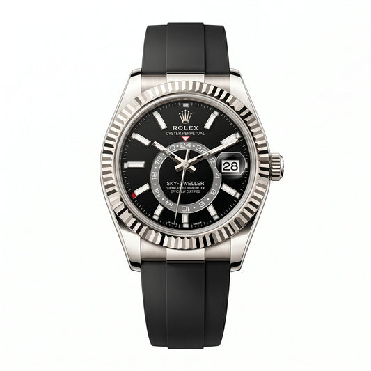 Rolex Sky-Dweller 326139 White Gold Oysterflex "Black Dial"
